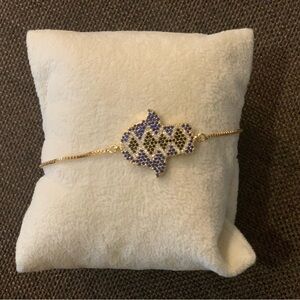 Gold Evil Eye Hand Hamsa Adjustable Bracelet